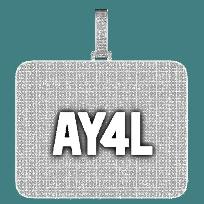 CUSTOM LETTER NECKLACE 3D BIG SQUARE sold by The GUU Shop