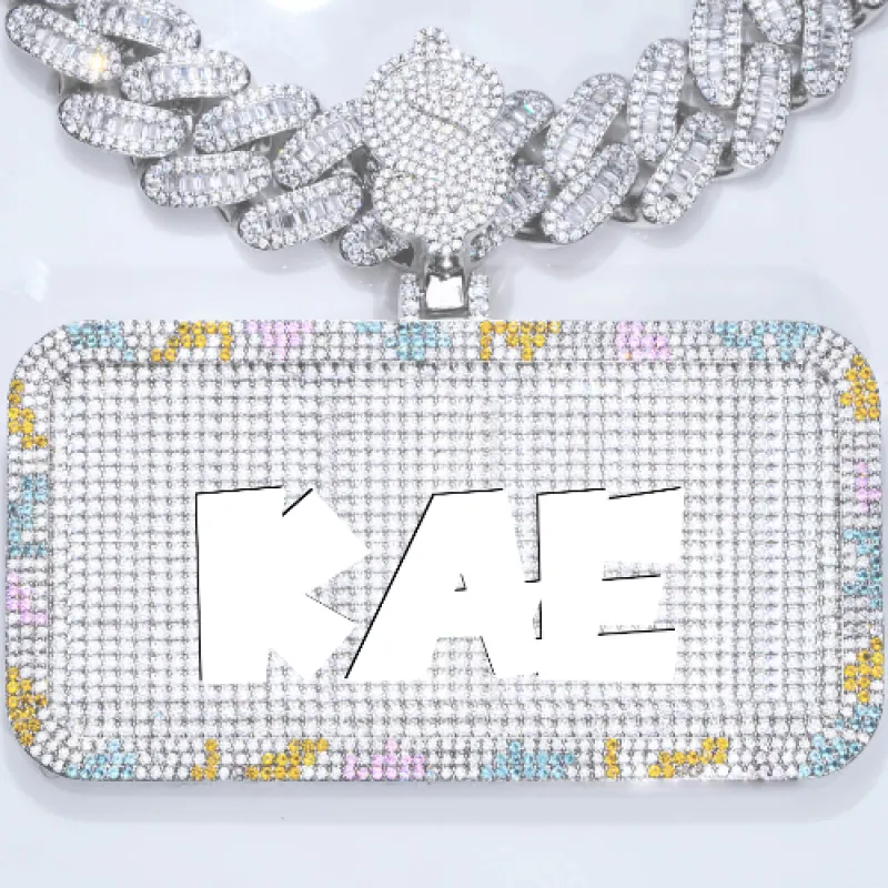 CUSTOM LETTER NECKLACE 3D COLORFUL SQUARE sold by The GUU Shop