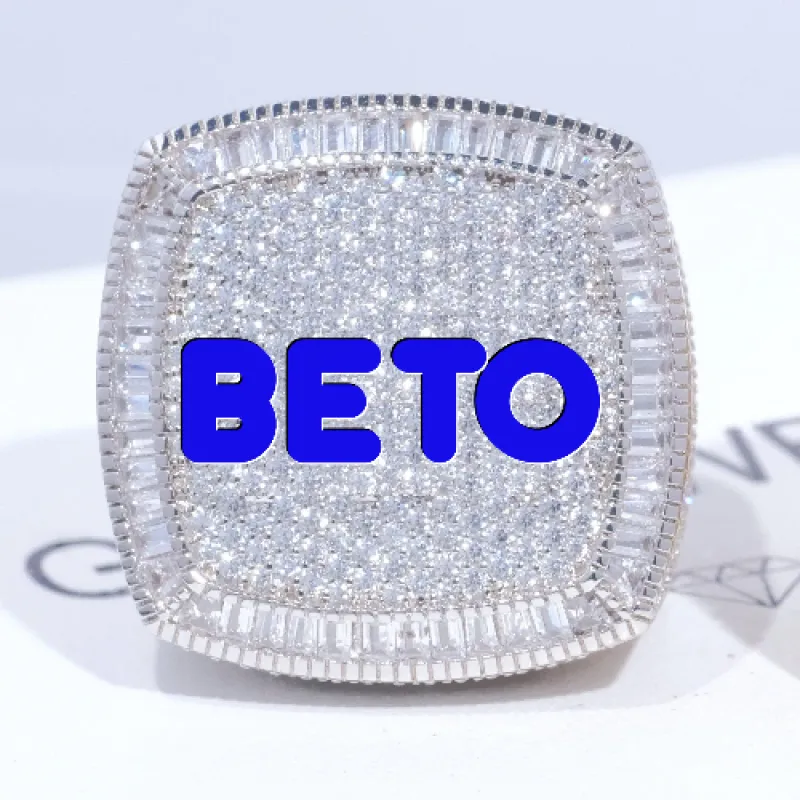 CUSTOM LETTER 3D ICED RING made by The GUU Shop