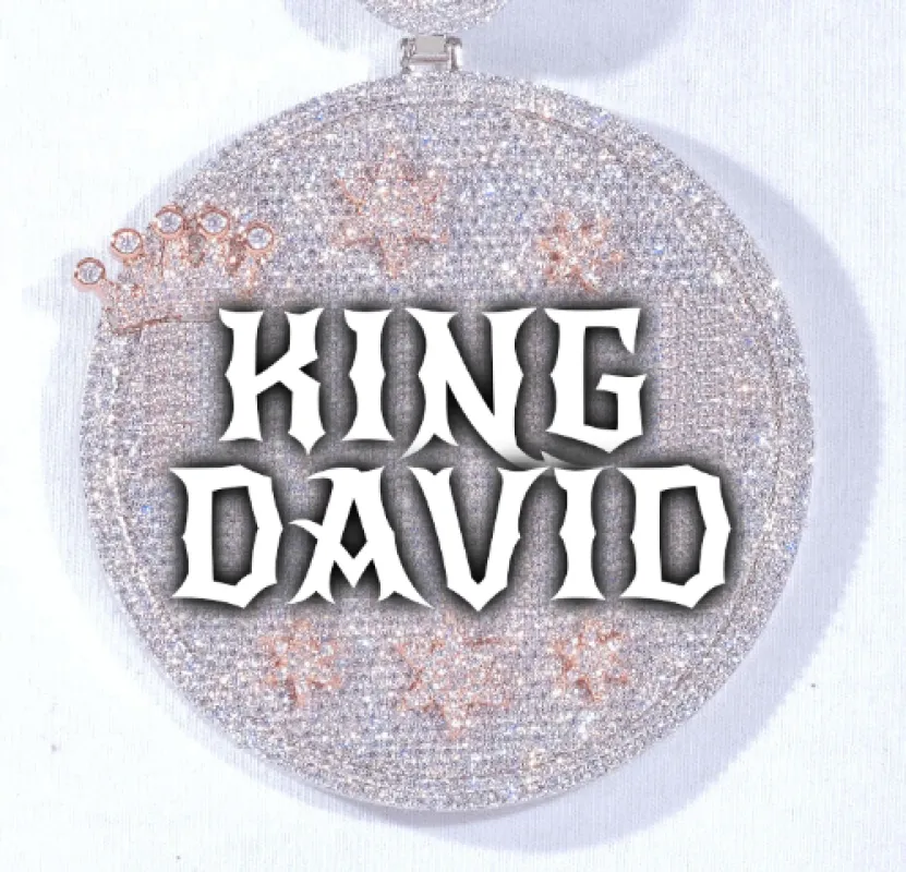 CUSTOM LETTER NECKLACE 3D BIG CROWN DISC sold by The GUU Shop