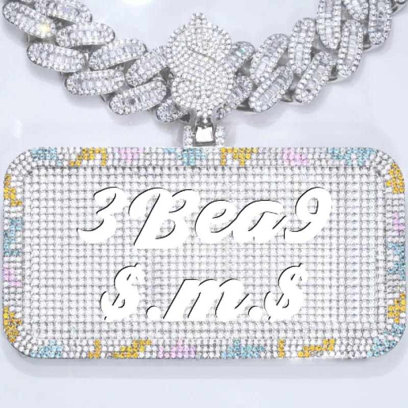 CUSTOM LETTER NECKLACE 3D COLORFUL SQUARE sold by The GUU Shop