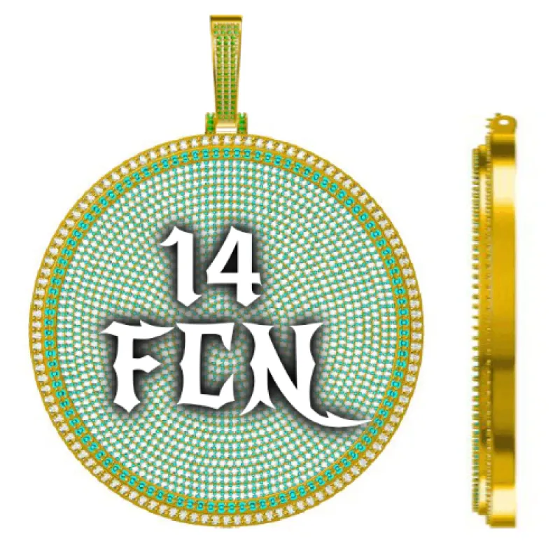 CUSTOM LETTER NECKLACE 3D BIG DISC sold by The GUU Shop