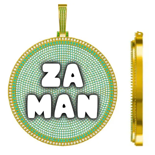 CUSTOM LETTER NECKLACE 3D BIG DISC sold by The GUU Shop