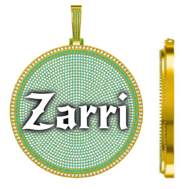 CUSTOM LETTER NECKLACE 3D BIG DISC sold by The GUU Shop