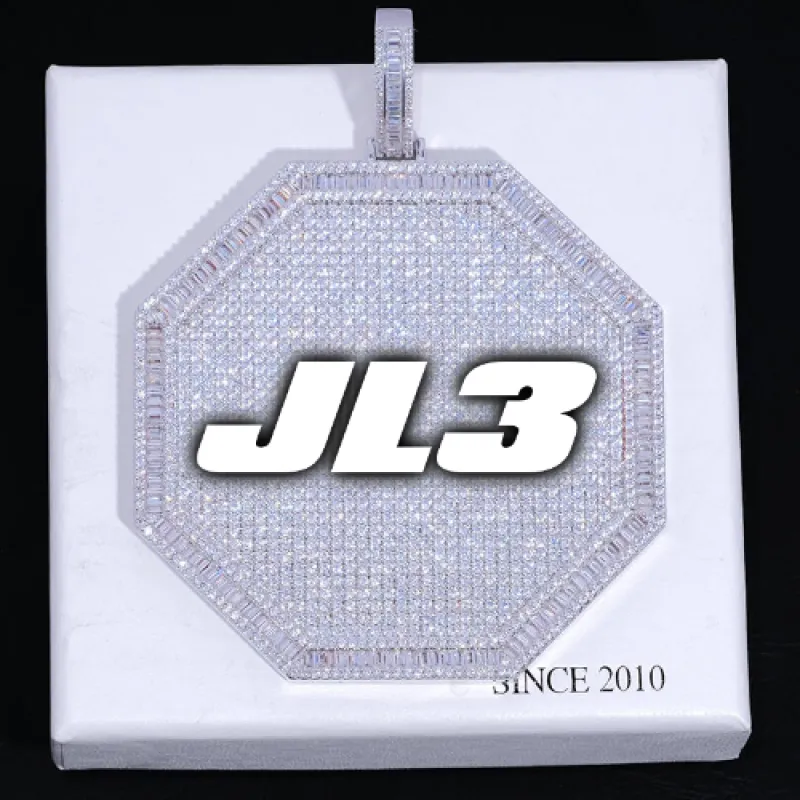 CUSTOM LETTER NECKLACE 3D BIG OCTAGON sold by The GUU Shop