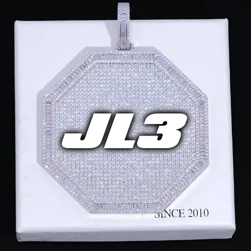 CUSTOM LETTER NECKLACE 3D BIG OCTAGON sold by The GUU Shop