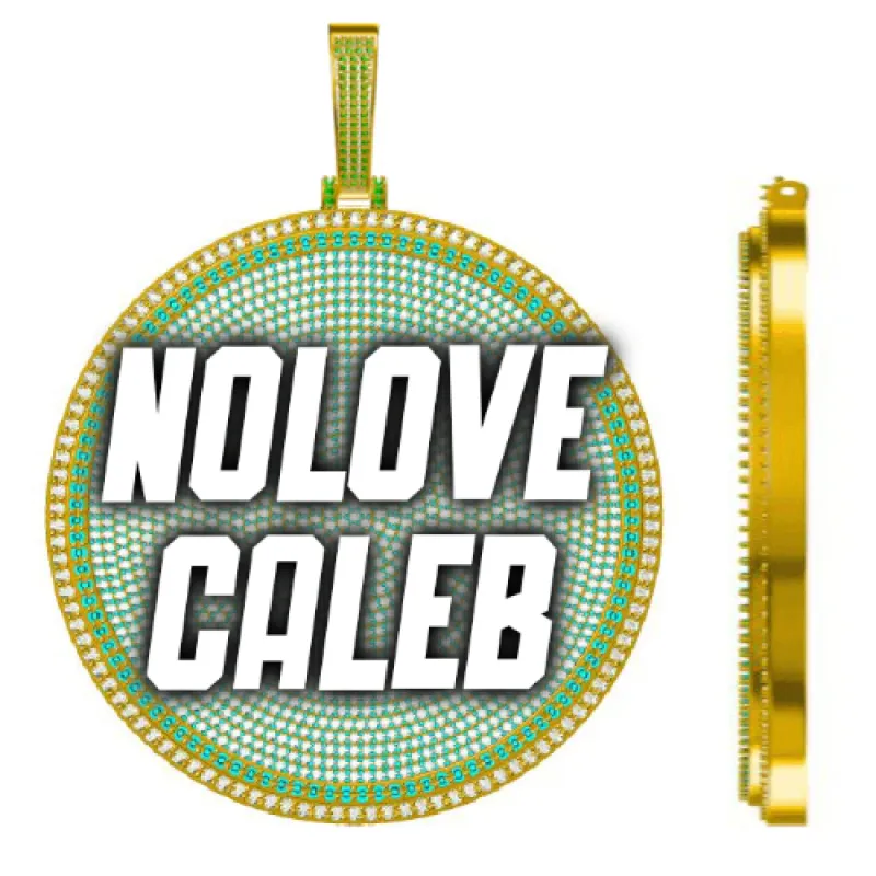 CUSTOM LETTER NECKLACE 3D BIG DISC made by The GUU Shop