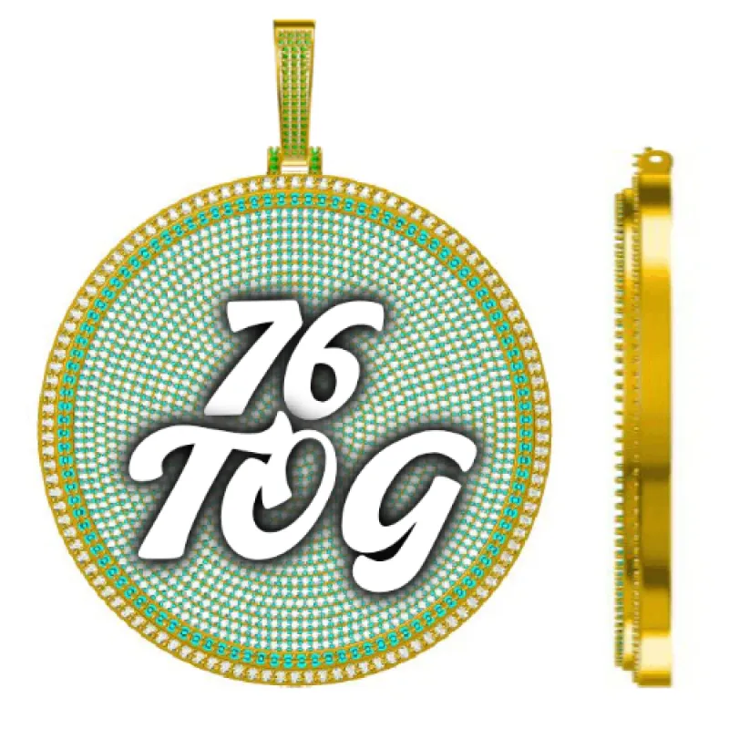 CUSTOM LETTER NECKLACE 3D BIG DISC sold by The GUU Shop