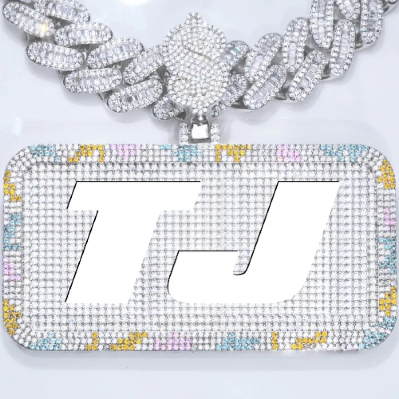 CUSTOM LETTER NECKLACE 3D COLORFUL SQUARE made by The GUU Shop