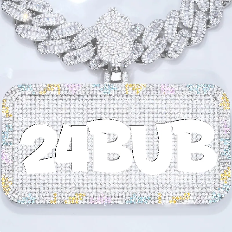 CUSTOM LETTER NECKLACE 3D COLORFUL SQUARE sold by The GUU Shop