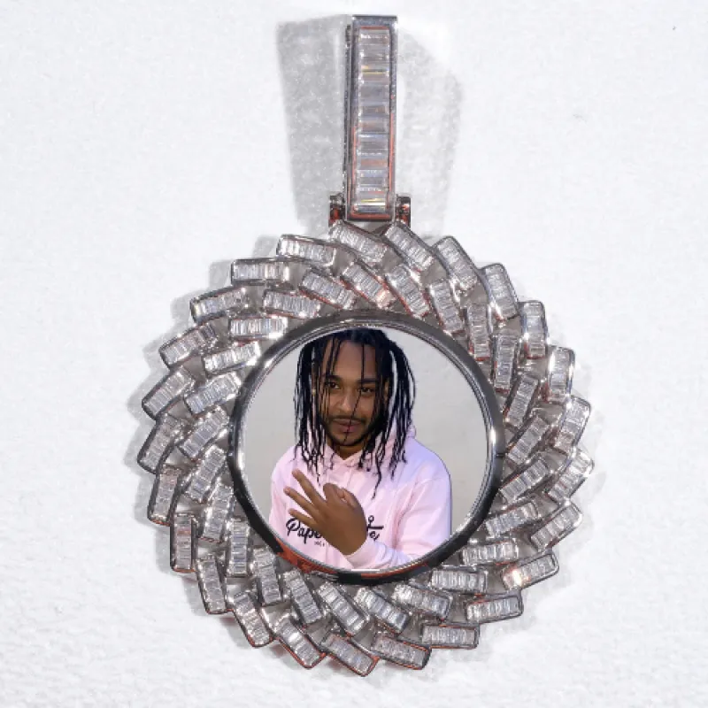 Large 3D Baguette Custom Picture Pendant sold by The GUU Shop