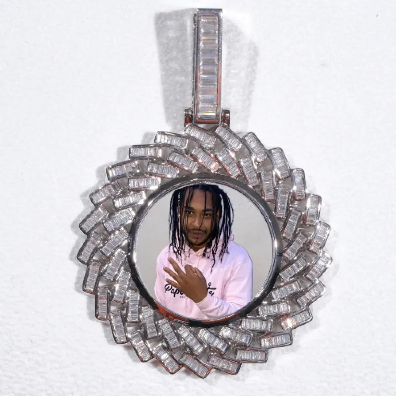 Large 3D Baguette Custom Picture Pendant sold by The GUU Shop