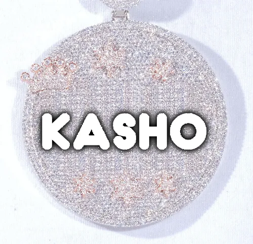 CUSTOM LETTER NECKLACE 3D BIG CROWN DISC sold by The GUU Shop