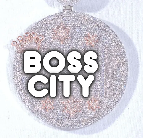 CUSTOM LETTER NECKLACE 3D BIG CROWN DISC sold by The GUU Shop