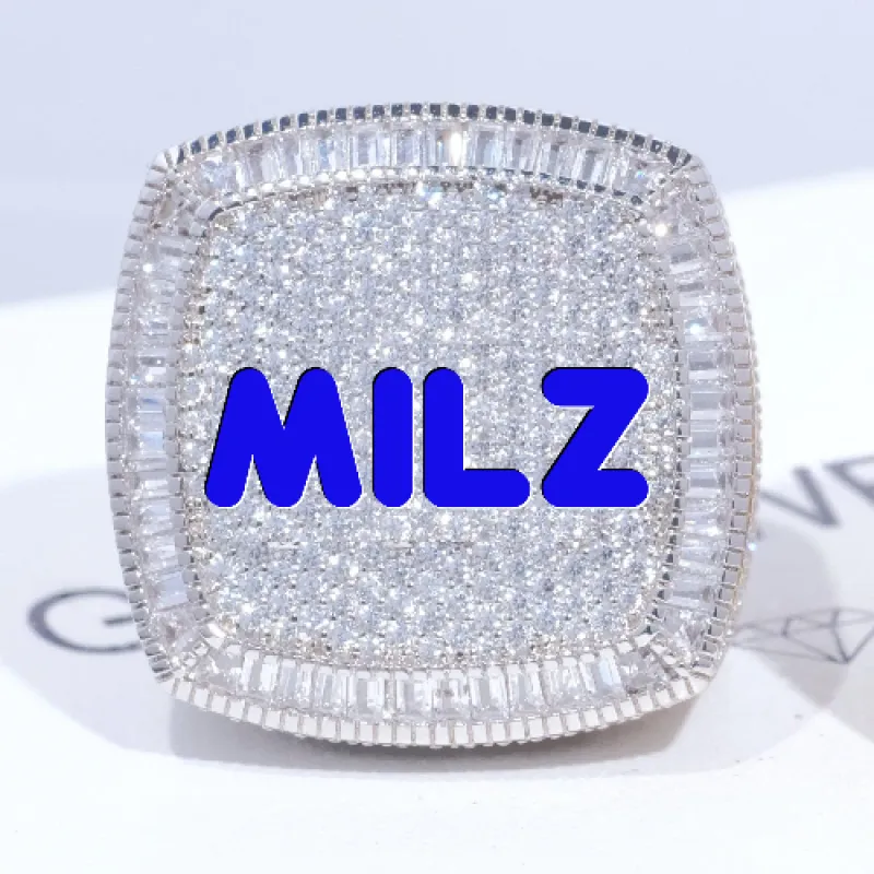 CUSTOM LETTER 3D ICED RING sold by The GUU Shop