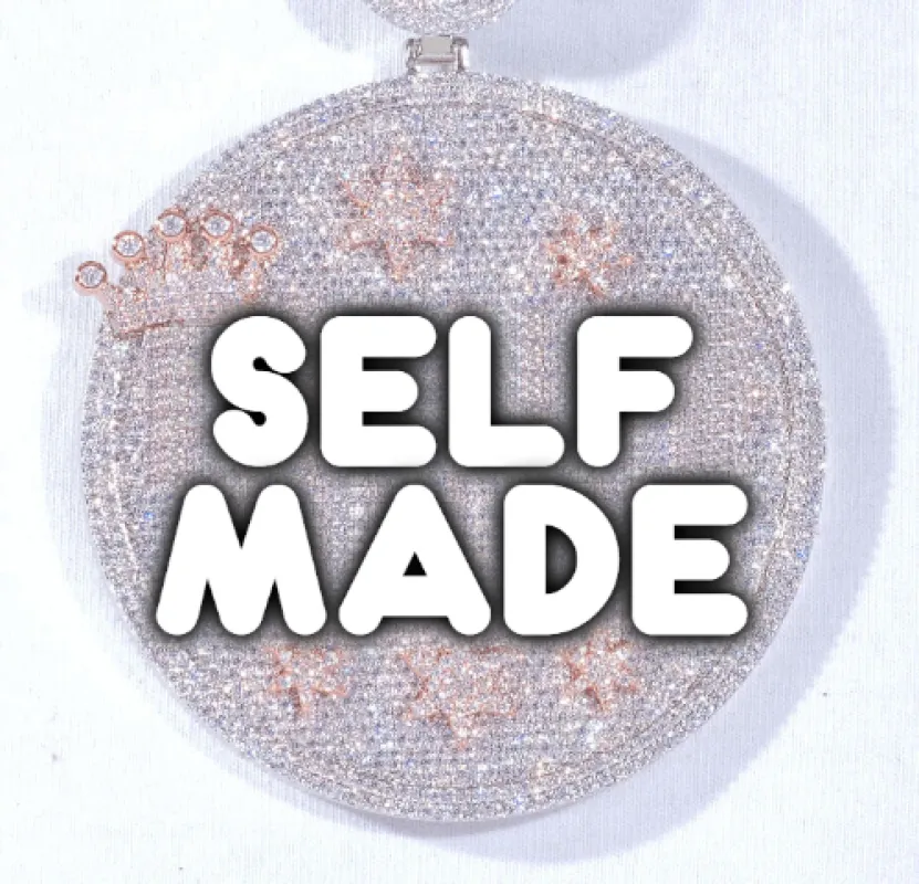 CUSTOM LETTER NECKLACE 3D BIG CROWN DISC sold by The GUU Shop