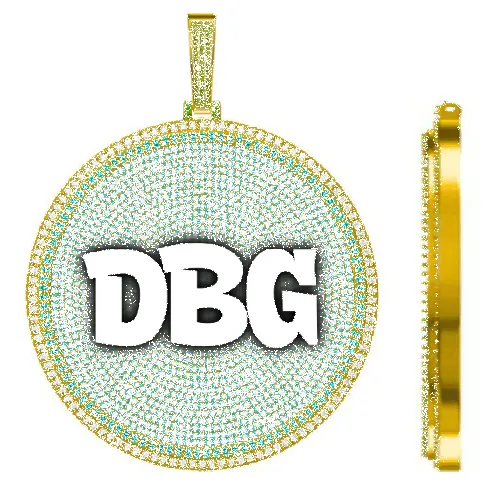 CUSTOM LETTER NECKLACE 3D BIG DISC sold by The GUU Shop