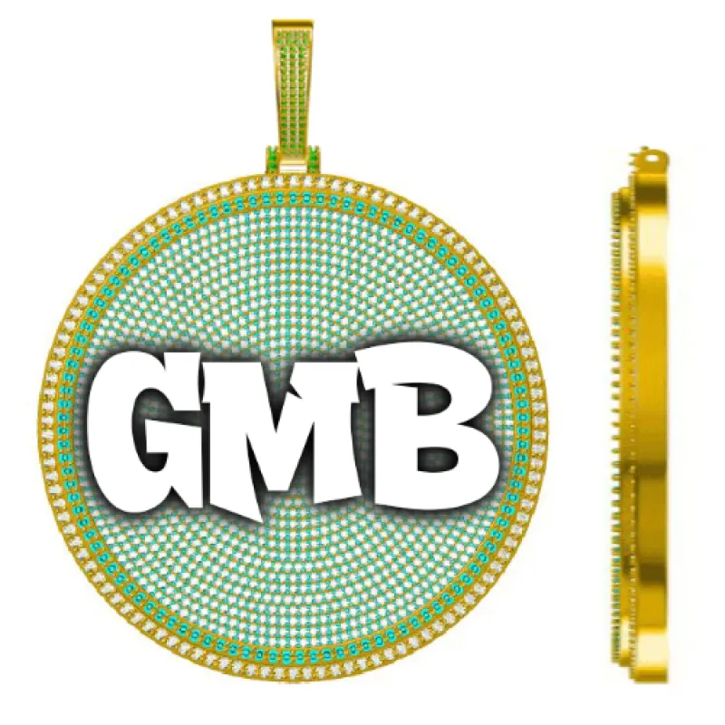 CUSTOM LETTER NECKLACE 3D BIG DISC sold by The GUU Shop