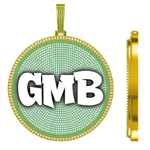 CUSTOM LETTER NECKLACE 3D BIG DISC sold by The GUU Shop