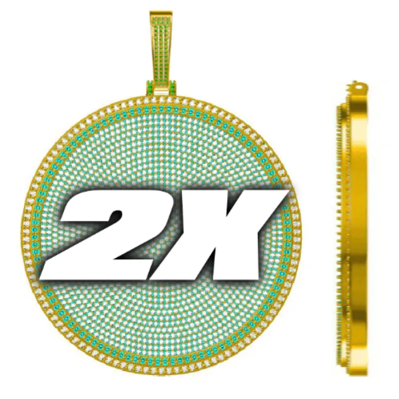 CUSTOM LETTER NECKLACE 3D BIG DISC sold by The GUU Shop