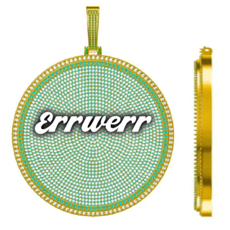 CUSTOM LETTER NECKLACE 3D BIG DISC made by The GUU Shop