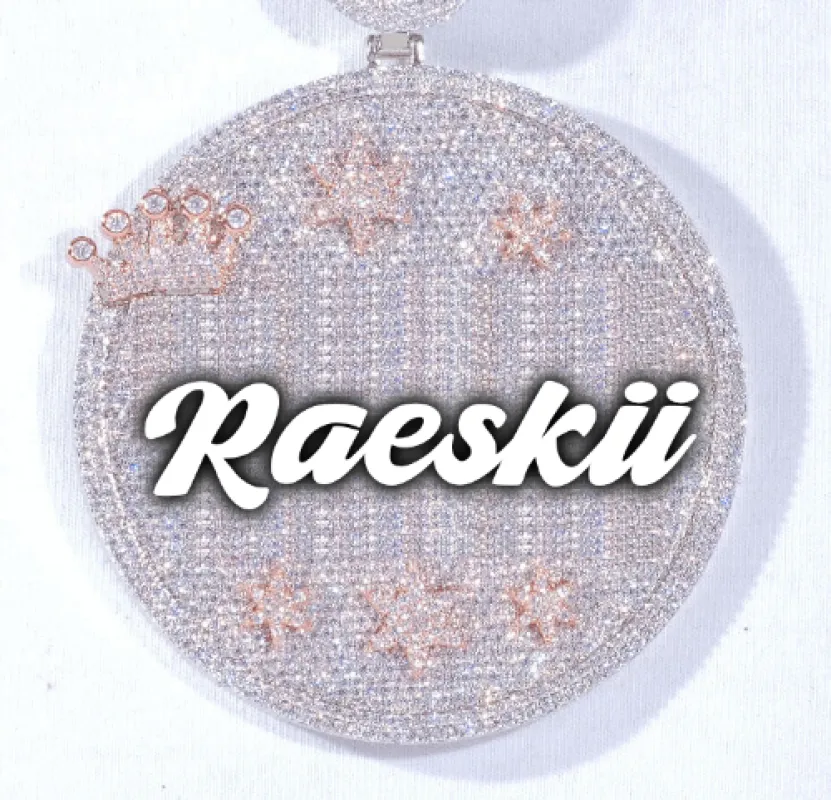 CUSTOM LETTER NECKLACE 3D BIG CROWN DISC made by The GUU Shop