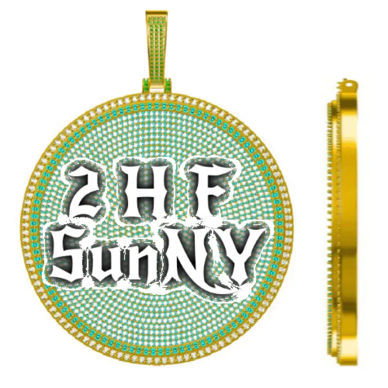 CUSTOM LETTER NECKLACE 3D BIG DISC made by The GUU Shop