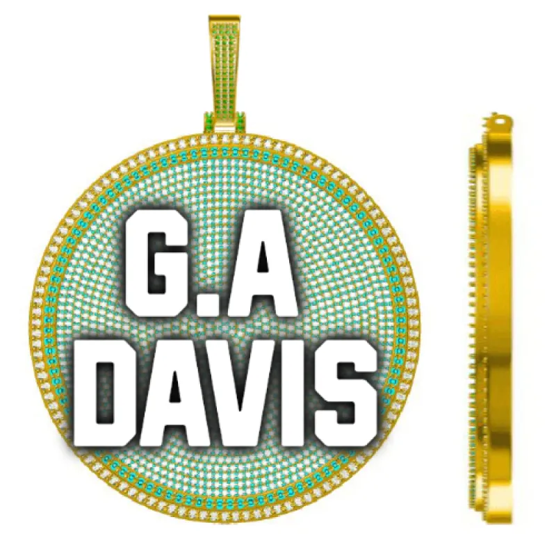 CUSTOM LETTER NECKLACE 3D BIG DISC sold by The GUU Shop