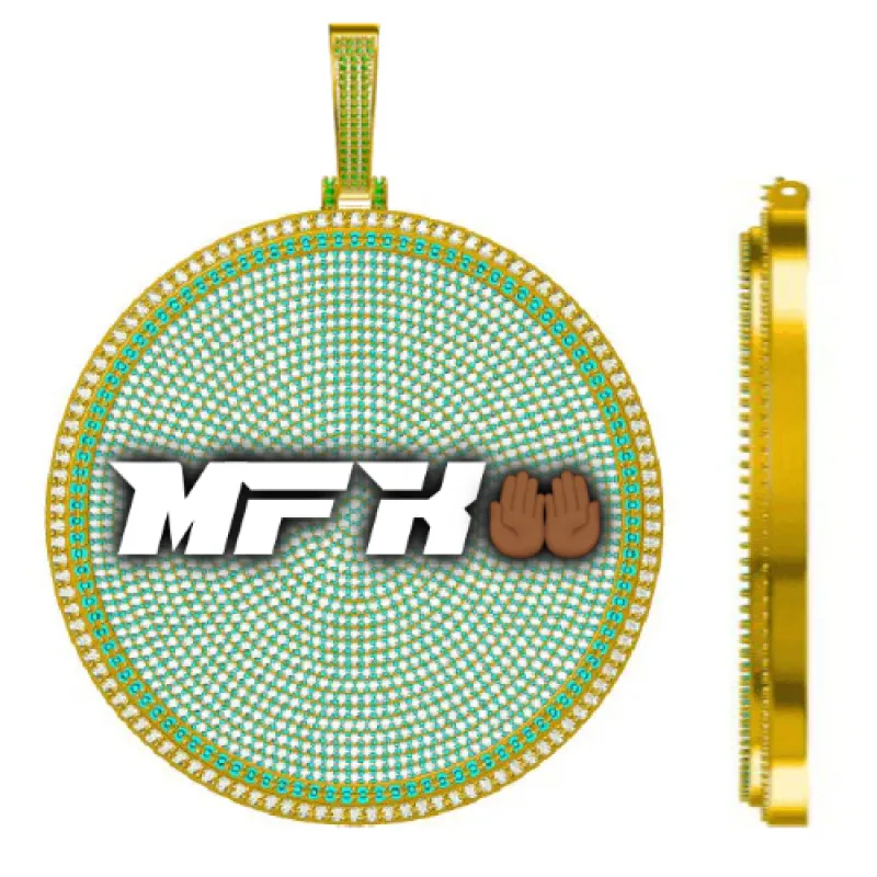 CUSTOM LETTER NECKLACE 3D BIG DISC sold by The GUU Shop