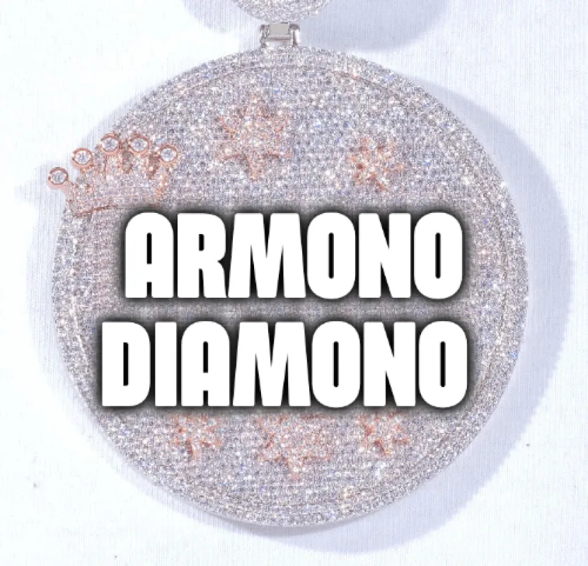 CUSTOM LETTER NECKLACE 3D BIG CROWN DISC sold by The GUU Shop