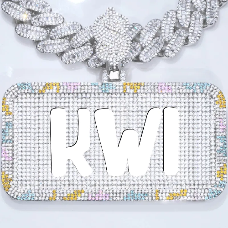 CUSTOM LETTER NECKLACE 3D COLORFUL SQUARE sold by The GUU Shop