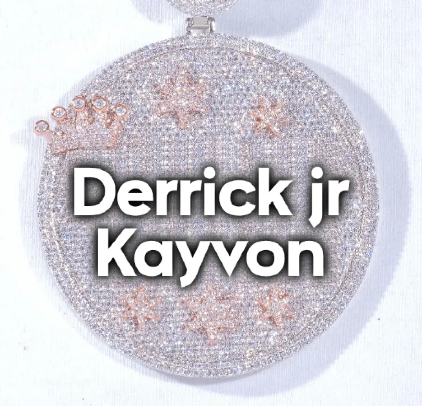 CUSTOM LETTER NECKLACE 3D BIG CROWN DISC sold by The GUU Shop