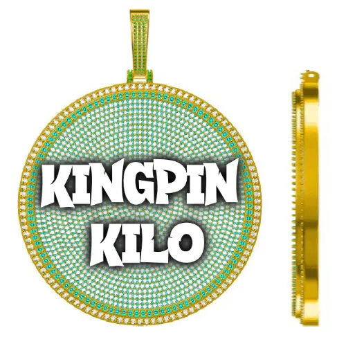 CUSTOM LETTER NECKLACE 3D BIG DISC sold by The GUU Shop