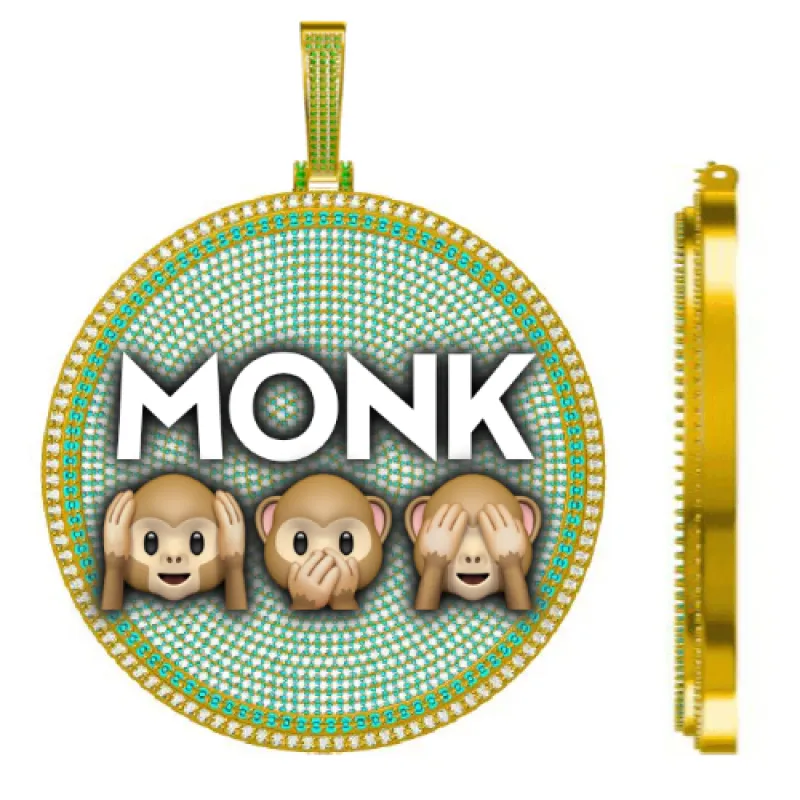 CUSTOM LETTER NECKLACE 3D BIG DISC sold by The GUU Shop