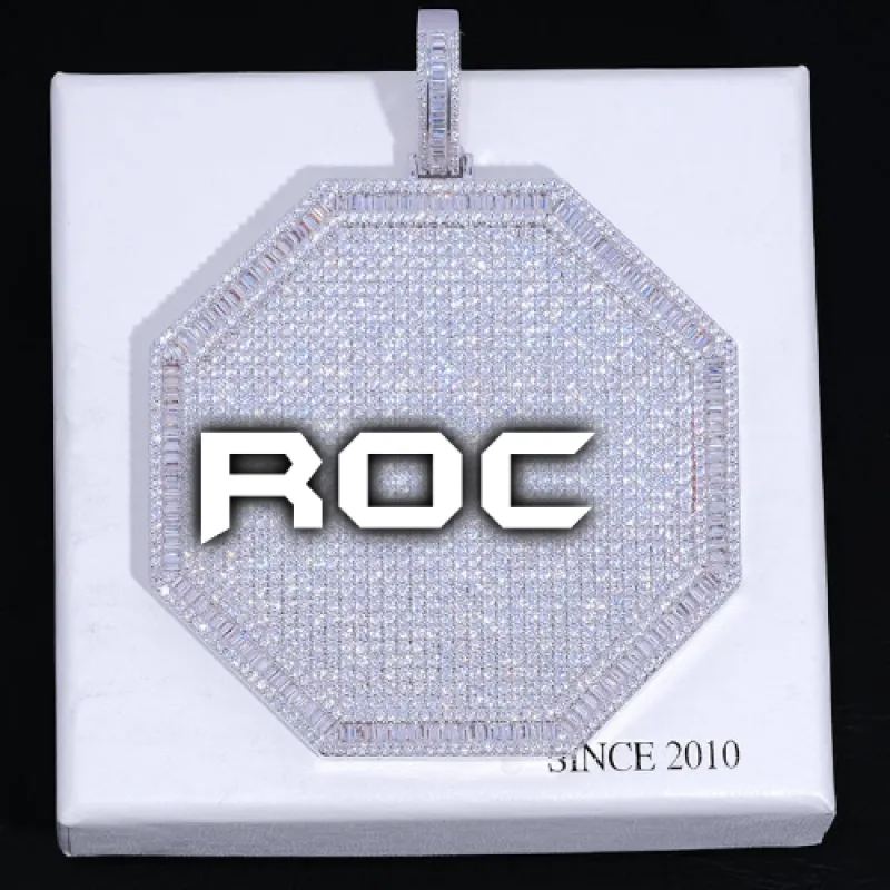 CUSTOM LETTER NECKLACE 3D BIG OCTAGON sold by The GUU Shop