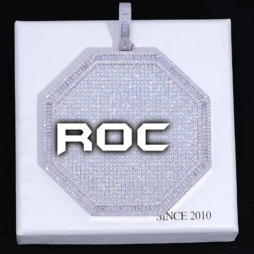 CUSTOM LETTER NECKLACE 3D BIG OCTAGON sold by The GUU Shop