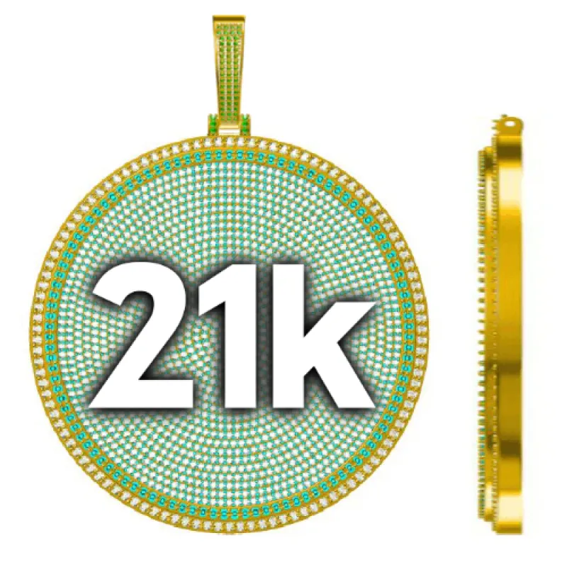 CUSTOM LETTER NECKLACE 3D BIG DISC sold by The GUU Shop