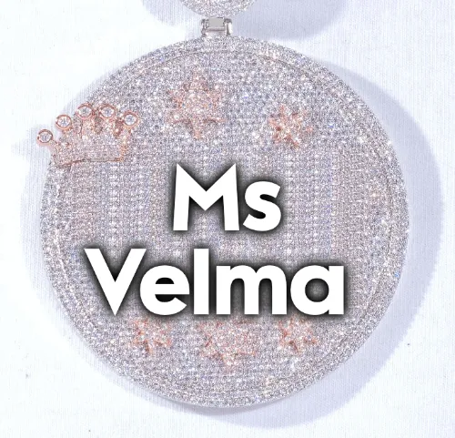 CUSTOM LETTER NECKLACE 3D BIG CROWN DISC sold by The GUU Shop