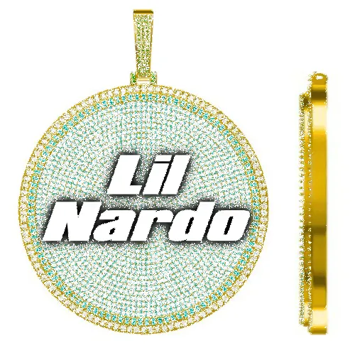 CUSTOM LETTER NECKLACE 3D BIG DISC sold by The GUU Shop