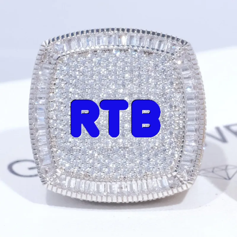 CUSTOM LETTER 3D ICED RING sold by The GUU Shop