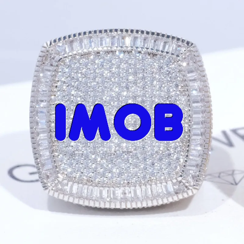 CUSTOM LETTER 3D ICED RING sold by The GUU Shop