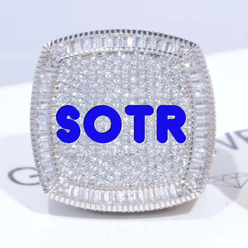 CUSTOM LETTER 3D ICED RING sold by The GUU Shop