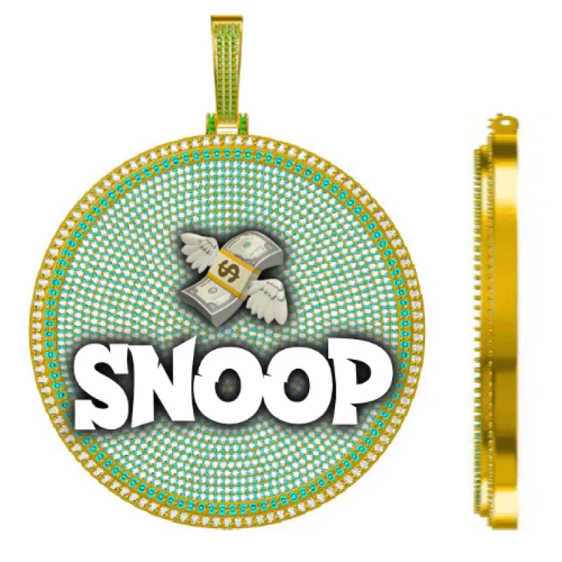 CUSTOM LETTER NECKLACE 3D BIG DISC sold by The GUU Shop