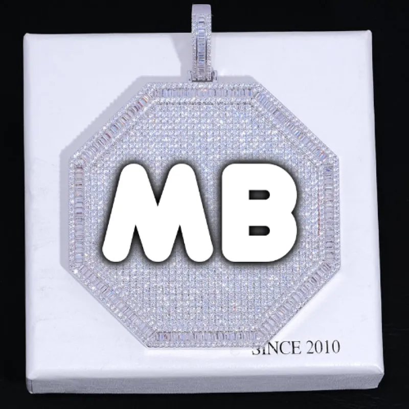 CUSTOM LETTER NECKLACE 3D BIG OCTAGON sold by The GUU Shop