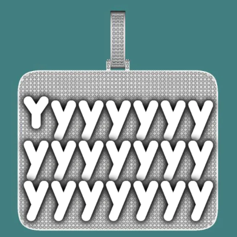 CUSTOM LETTER NECKLACE 3D BIG SQUARE sold by The GUU Shop