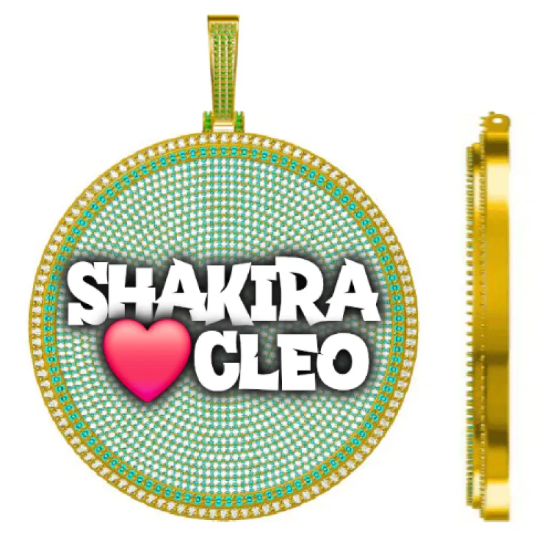 CUSTOM LETTER NECKLACE 3D BIG DISC sold by The GUU Shop