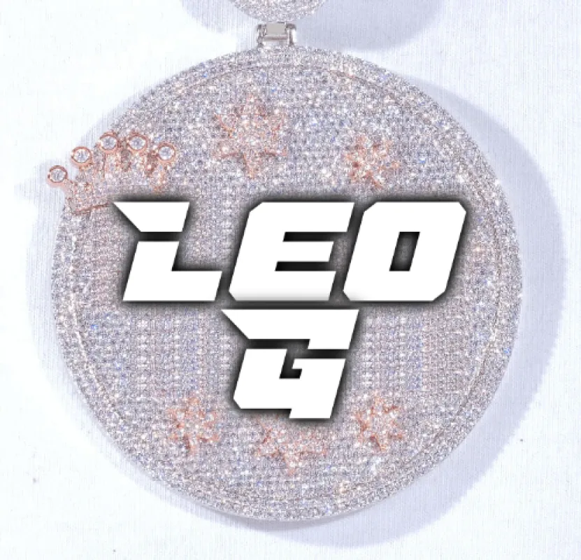 CUSTOM LETTER NECKLACE 3D BIG CROWN DISC sold by The GUU Shop