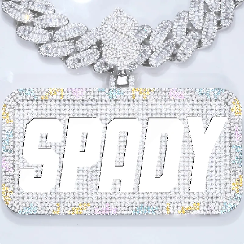 CUSTOM LETTER NECKLACE 3D COLORFUL SQUARE sold by The GUU Shop