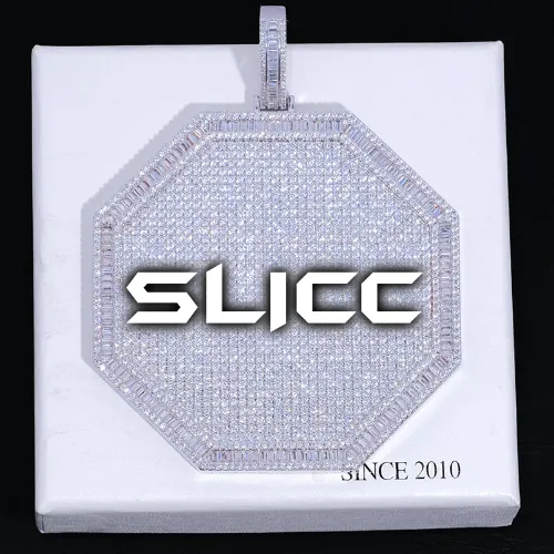 CUSTOM LETTER NECKLACE 3D BIG OCTAGON sold by The GUU Shop