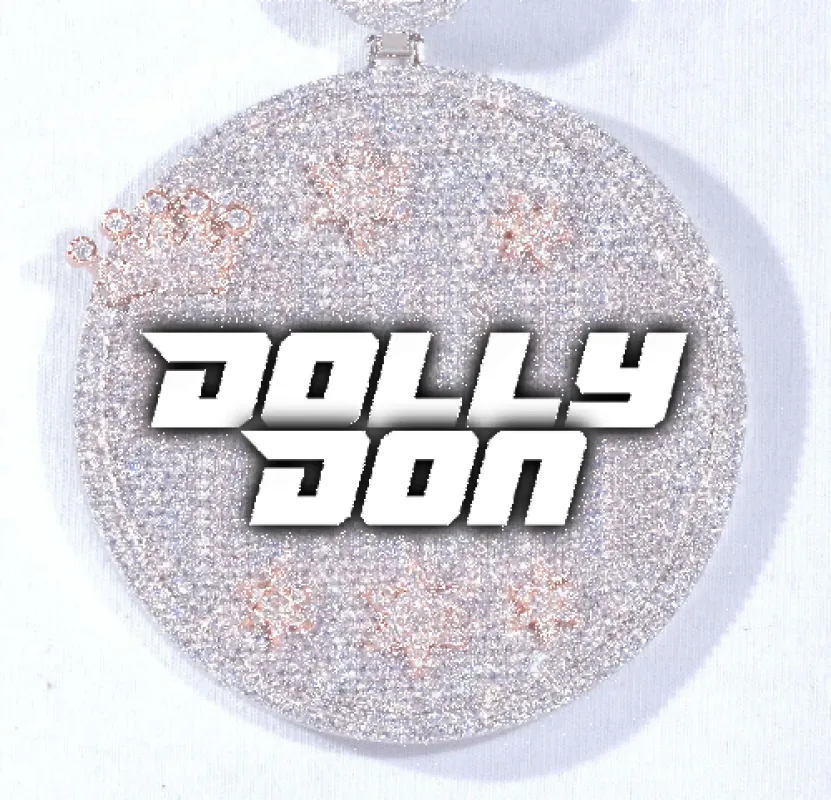 CUSTOM LETTER NECKLACE 3D BIG CROWN DISC sold by The GUU Shop